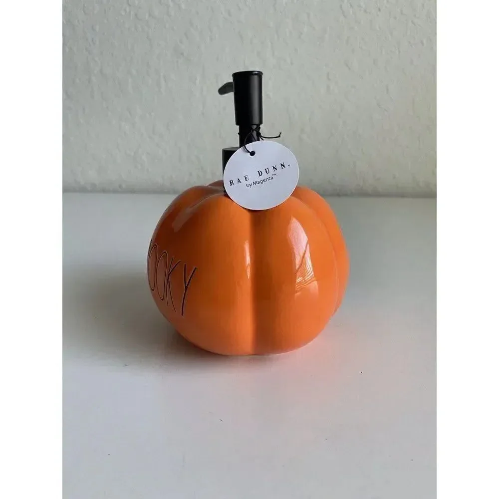 Rae Dunn “Spooky” Pumpkin Soap Lotion Dispenser Halloween 2022 NEW‎